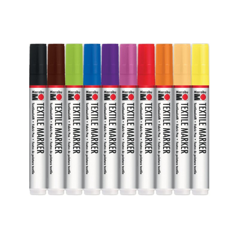 Marabu textielstiften Textile Marker, set van 10, strichbreedte 3 mm