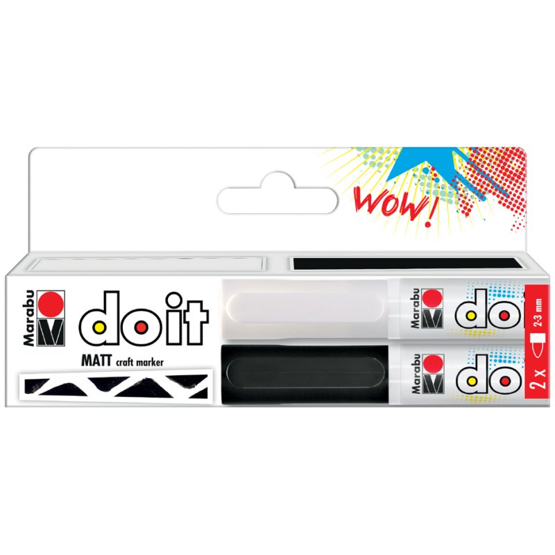 Marabu acrylmarker DO IT, zwart en wit, 2-3 mm, 2 stuks
