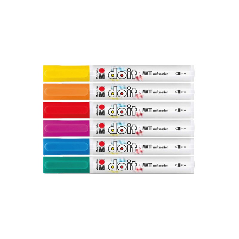 Marabu acrylmarkers DO IT Craftmarker, set van 6, 2-3 mm