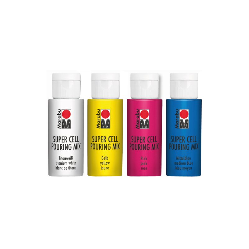 Marabu Super Cell Pouring mix-set Galaxy, 4 kleuren, 4 x 60 ml
