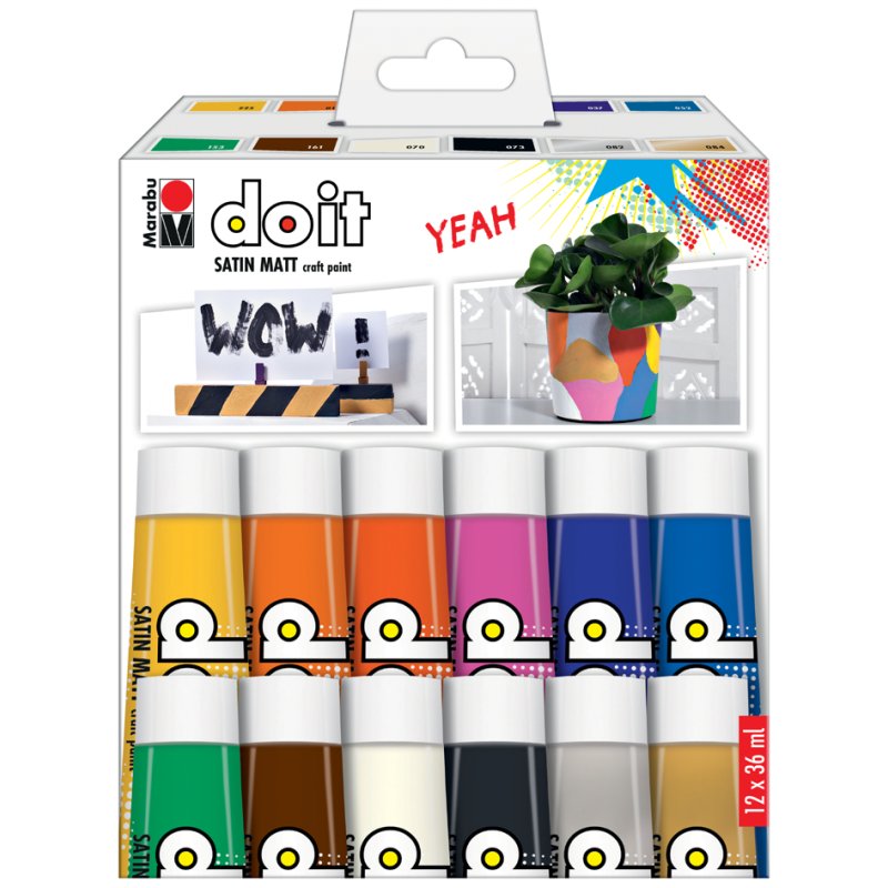Marabu acrylverf set DO IT Craft Paint, 6 x 36 ml, waterbasis