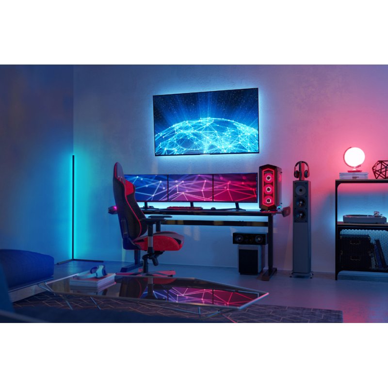 ANSMANN LED mood corner lamp, stand, black, 140 cm