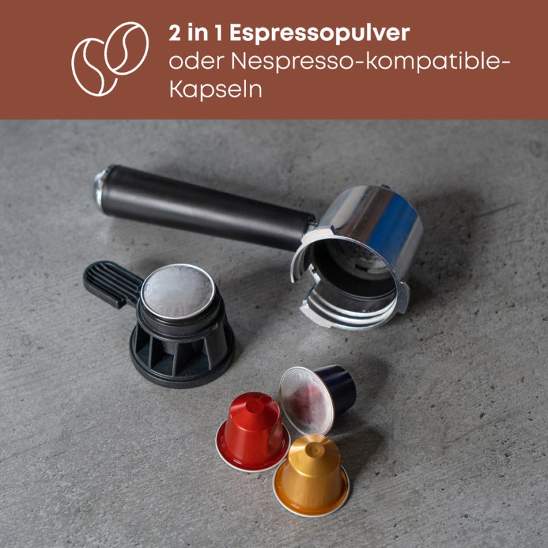 PROFI COOK machine à espresso PC-ES-KA 1266, 20 bar, réservoir 1,2 litre, 1350 watts