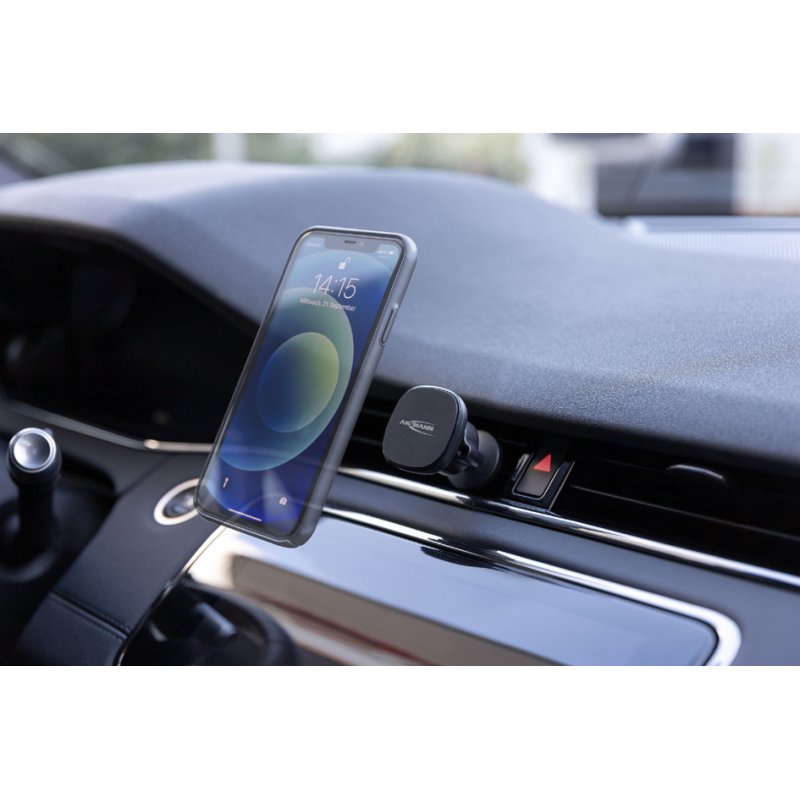 ANSMANN magnetische autohouder smartphone, zwart, 360 graden draaibaar, tot 300 g