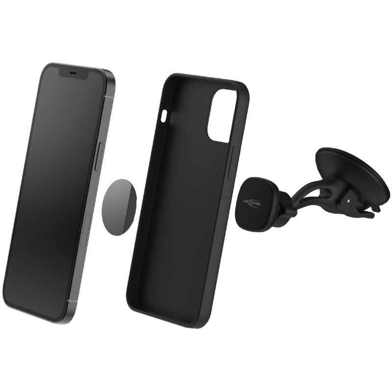 ANSMANN smartphone autohouder, magnetisch, windschermbevestiging, zwart