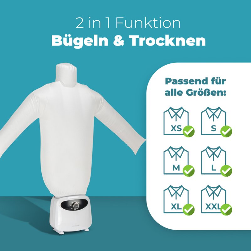 PROFI CARE défroisseur chemise et pantalon PC-HBB 3117, blanc, 1400 watts, minuteur 180 minutes