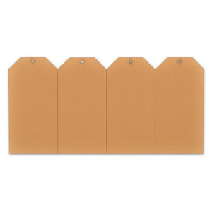 rillprint aanhangkaartjes kraft bruin, 75 × 150 mm, 1000 stuks