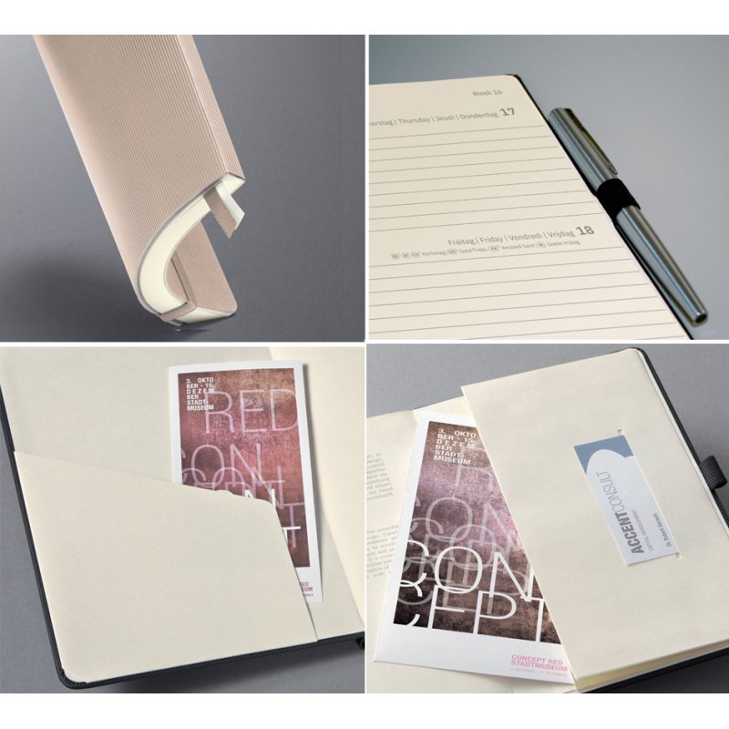 sigel Agenda de poche Conceptum 2027, A6, calendrier hebdomadaire, noir, fermeture élastique