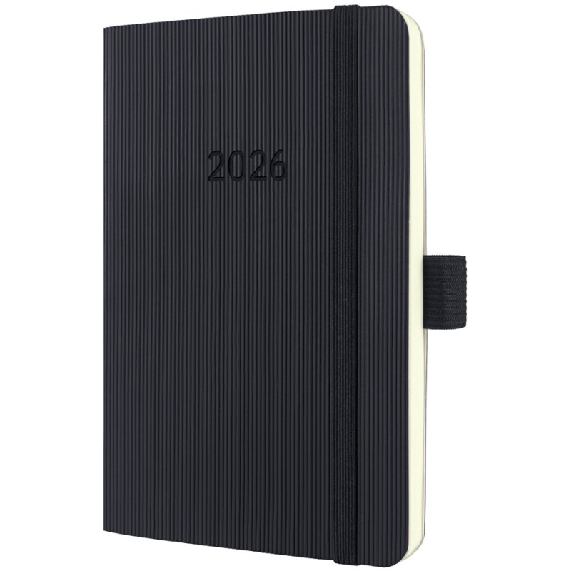 sigel Agenda de poche Conceptum 2027, A6, calendrier hebdomadaire, noir, fermeture élastique