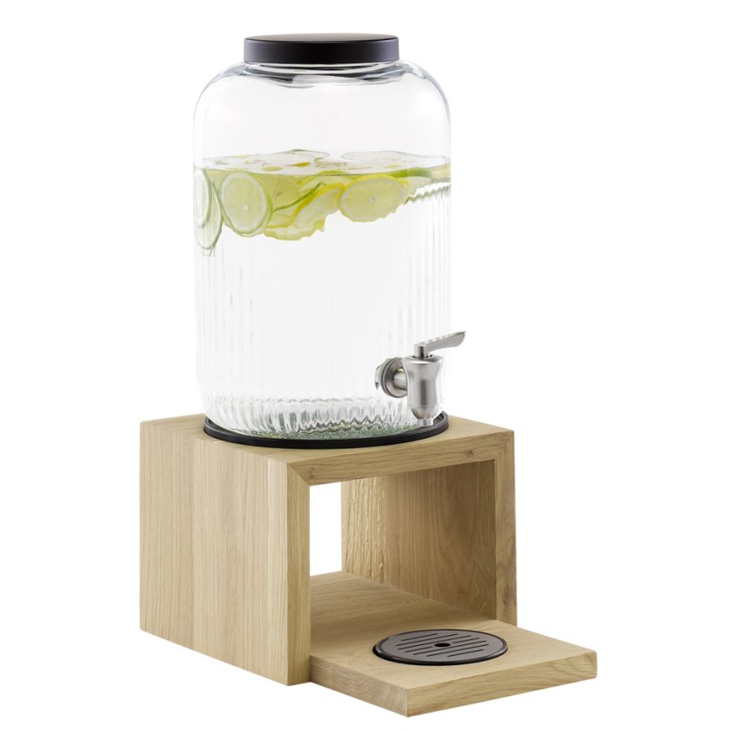 APS distributeur de boissons VALO, 7 litres, verre/bois de chêne