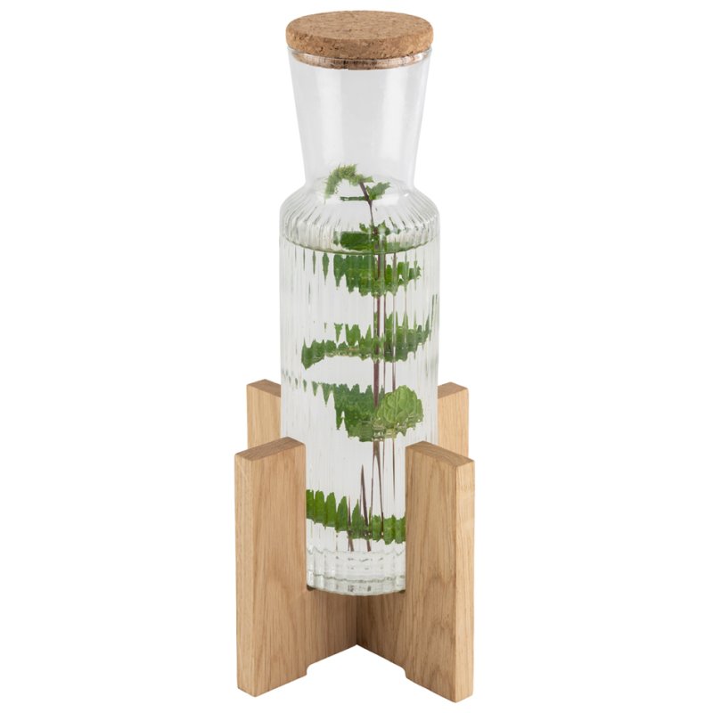 APS sous-verre bois VALO carafe verre, chêne, 150×150×120 mm