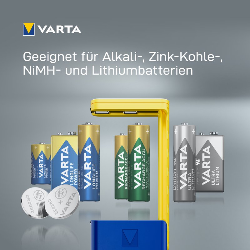VARTA batterij tester, LCD-scherm, blauw/geel