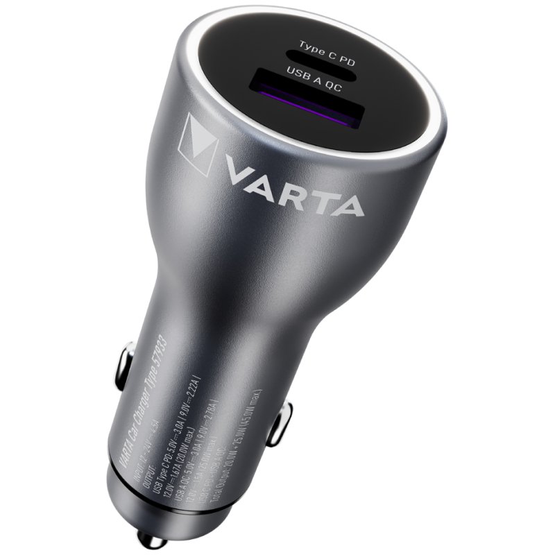 VARTA auto-oplader Car Charger, USB-A/USB-C, 12V/24V, 45 watt