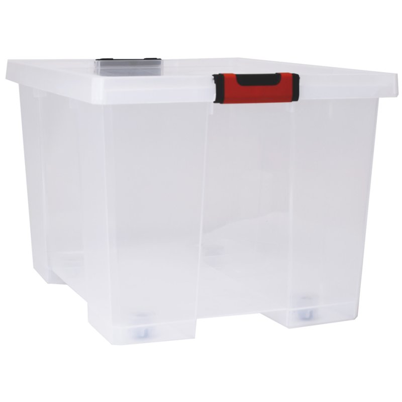 EDA CLiPSTOCK opbergbox, 75 liter, met wielen, transparant