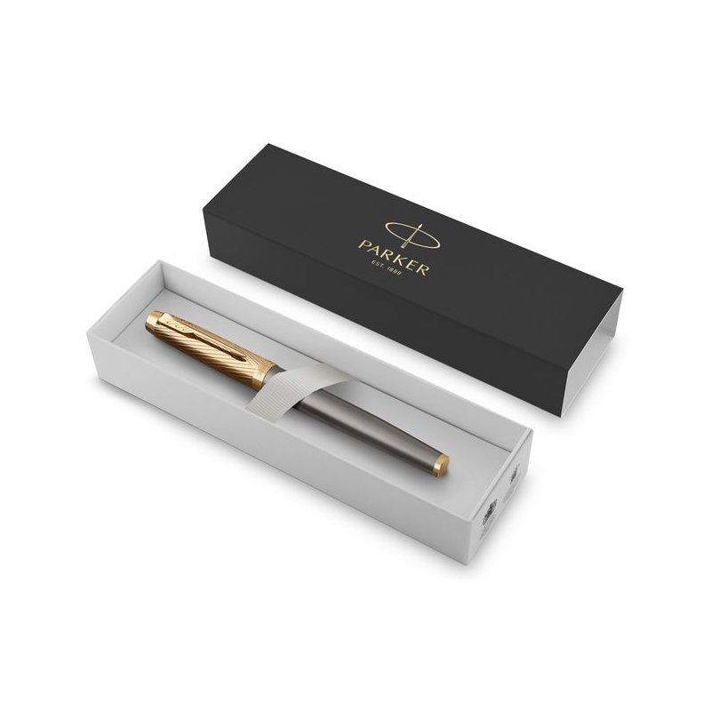 PARKER fountain pen IM Premium Arrow Grey, gold-coloured accents, Special Edition