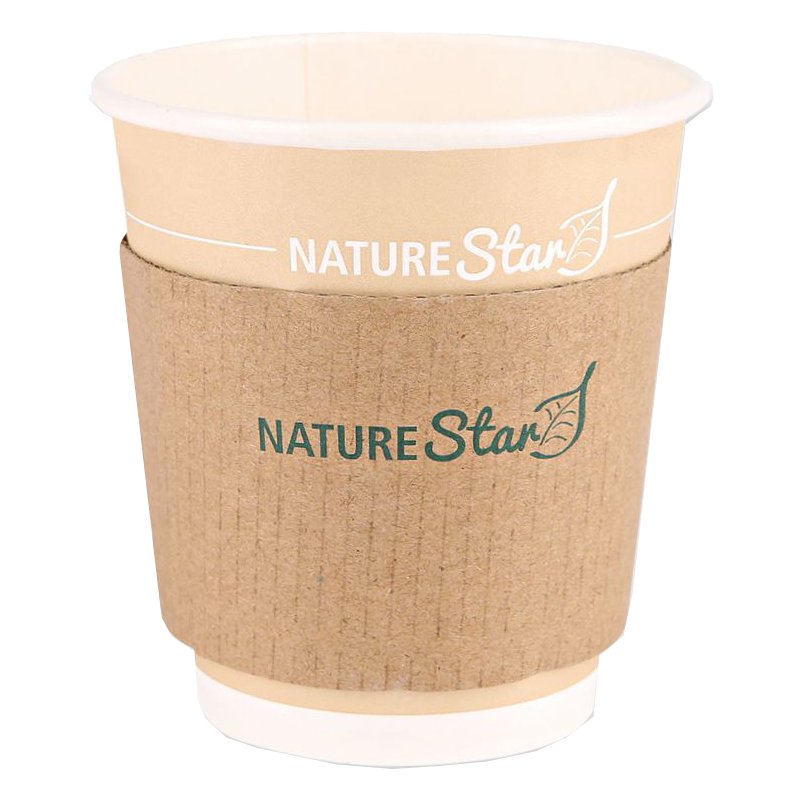 NATURE Star manchons de gobelet carton, 200 ml gobelets, marron, 100 pièces