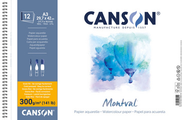 CANSON aquarelblok Montval, A3, 300 g/m², 12 vel