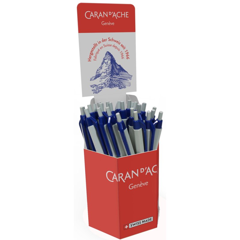 Caran d'Ache Eco stylo à bille rétractable, bleu, display 30 pièces