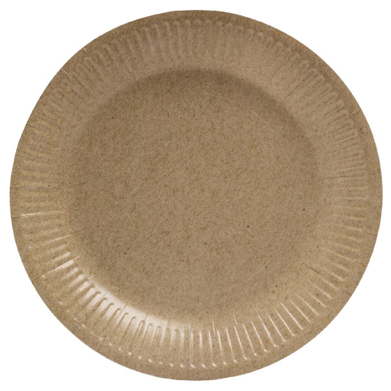 PROnappe assiettes en carton rondes, kraft brun, 230 mm, 20 pièces