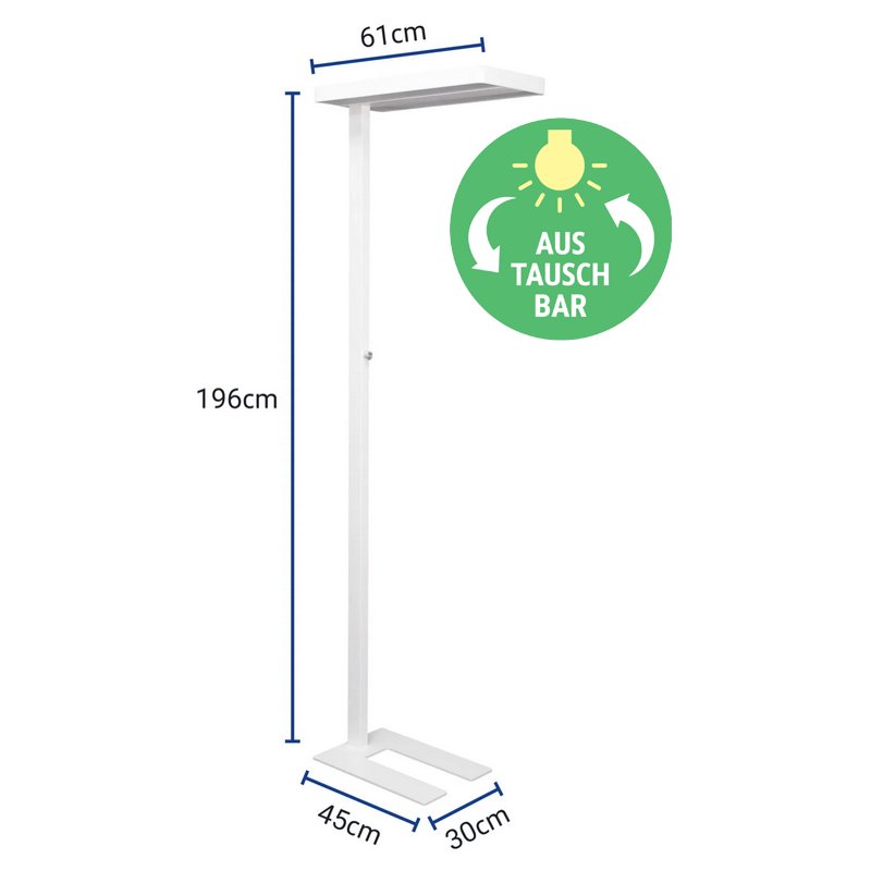 MAUL LED standing lamp MAULjura, dimmable, white, 80 W