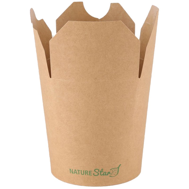 NATURE Star boîte snack Asia rond, kraft/brun, 800 ml, 50 pièces