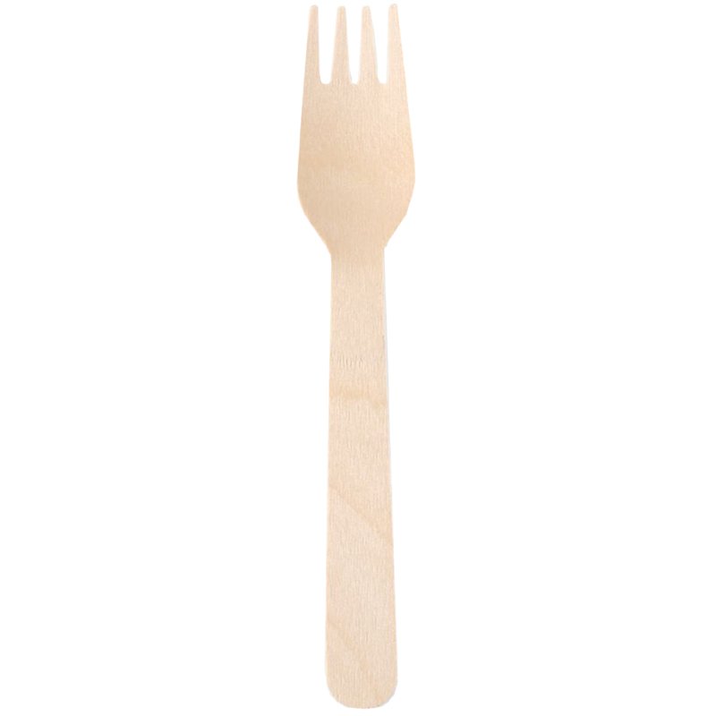 NATURE Star wooden fork, natural, waxed, 100 pieces