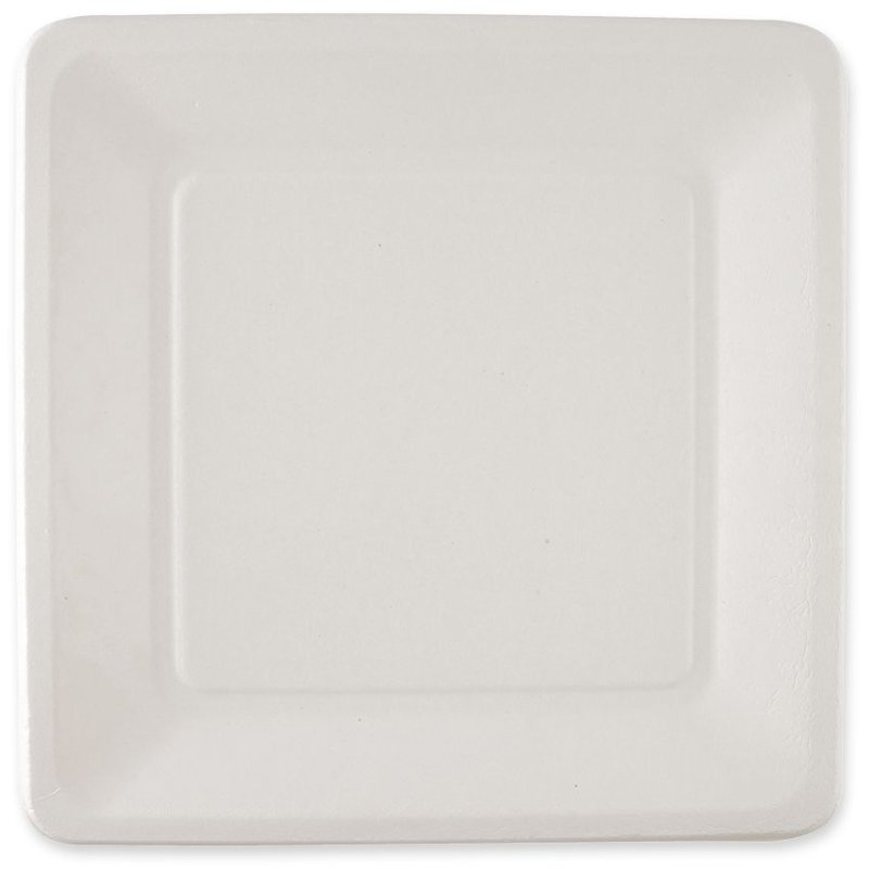 NATURE Star assiettes en bagasse carrées, blanc, 200×200 mm, 50 pièces