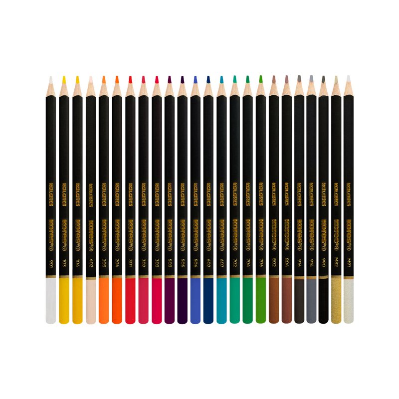 Kores Kolores Selection colouring pencils, triangular, 24 pieces, metallic colours