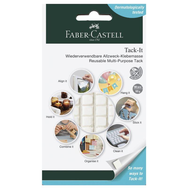Faber-Castell herbruikbare kleefpads, wit, 90 stuks