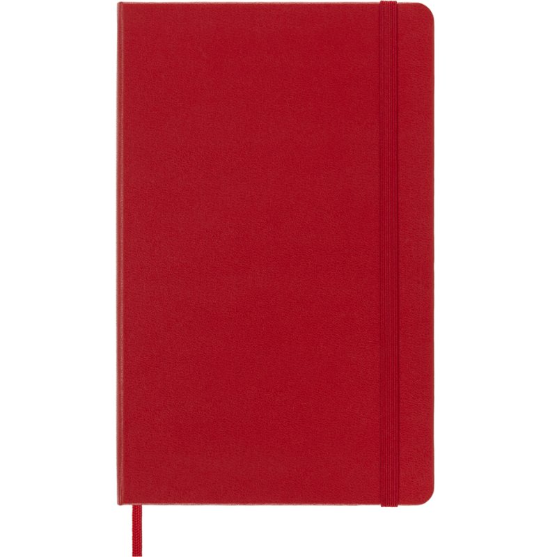 Moleskine carnet A5, blanc, couverture rigide, rouge écarlate