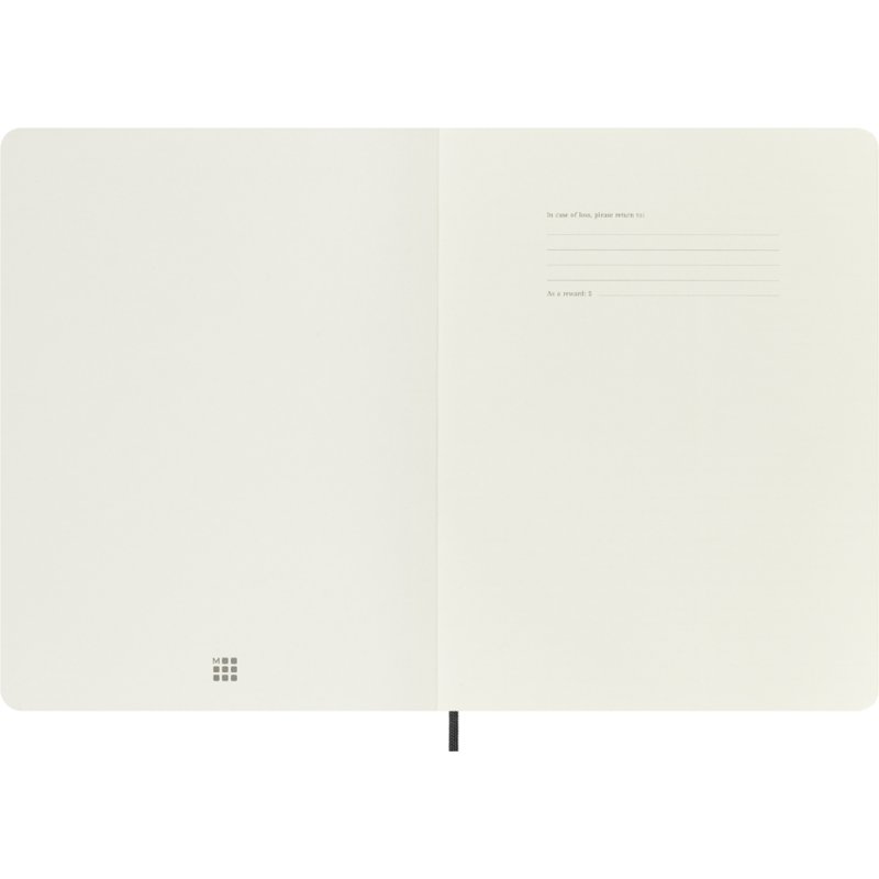 Moleskine carnet XL, pages quadrillées, couverture souple, noir