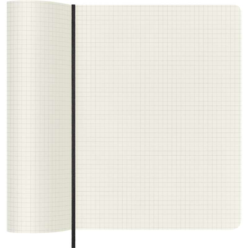 Moleskine carnet XL, pages quadrillées, couverture souple, noir