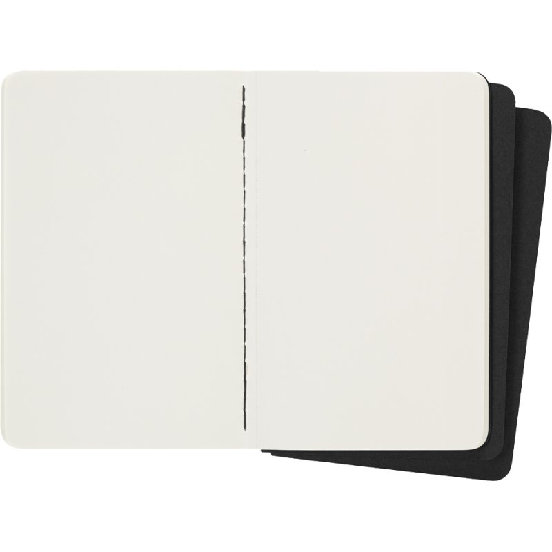 Moleskine cahier de notes Cahier A5, blanc, noir, 3 pièces