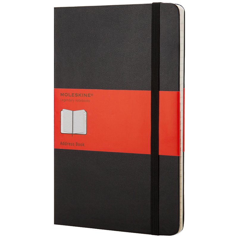 Moleskine carnet d'adresses P/A6, ligné, couverture rigide, noir