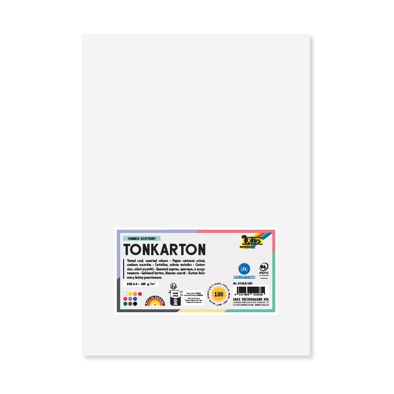 folia gekleurd karton A4, 180 g/m², 10 kleuren, 100 vel