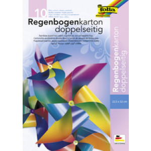 folia regenboog kartonmap, glanzend dubbelzijdig, 225×320 mm, 10 vel