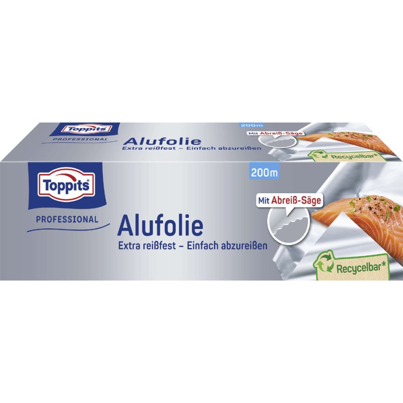 TOPPITS aluminiumfolie Professional, 295 mm × 200 m, extra scheurvast
