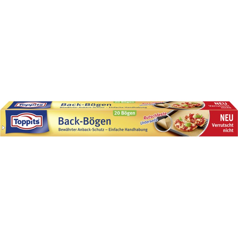 TOPPITS bakpapier voorversneden, 380 × 420 mm, natuurbruin, 20 stuks
