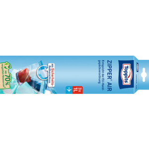 TOPPITS allzweckzakjes met rits, transparant, 1 liter, 3 stuks