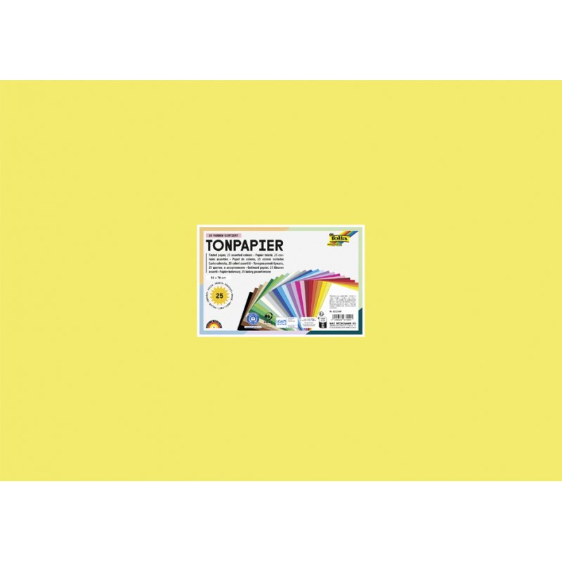 folia gekleurd karton, 500×700 mm, 130 g/m², 25 kleuren gesorteerd