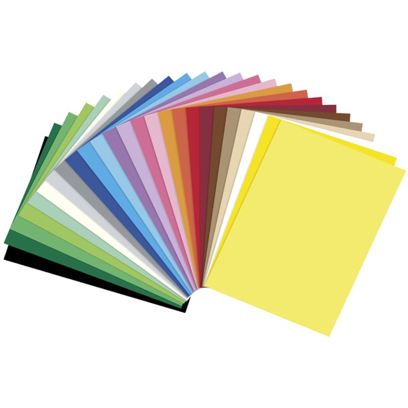 folia carton photo, 250×350 mm, 300 g/m², 25 couleurs assorties
