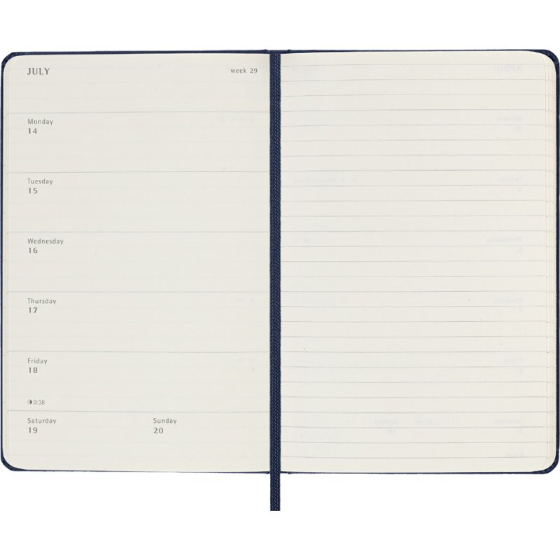 Moleskine weekagenda 2026, L/A5, hardcover, zwart