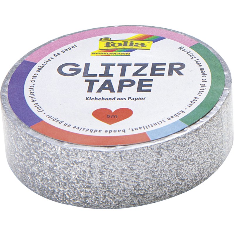 folia decoratie plakband glitter tape, turquoise, 15 mm × 5 m