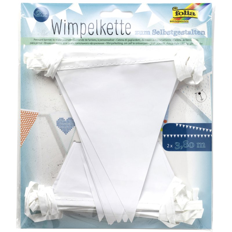 folia vlaggenlijn Basic, wit, 3,80 m, 2 stuks