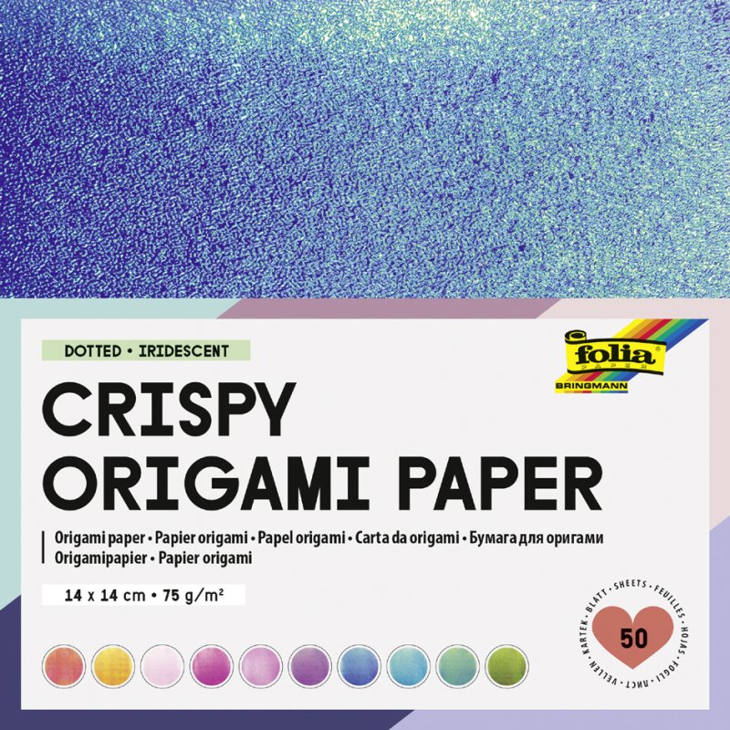 folia vouwpapier origami, iriserend met reliëf, 140×140 mm, 50 vel
