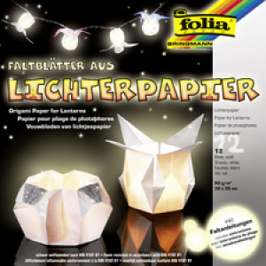 folia origami lichterpapier, wit, 300×300 mm, 12 vel