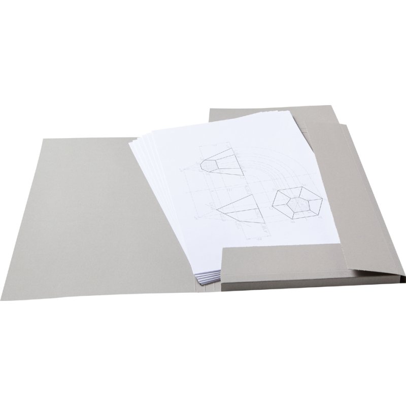 folia tekenmap grauwe karton A3, grijs, 500 g/m²
