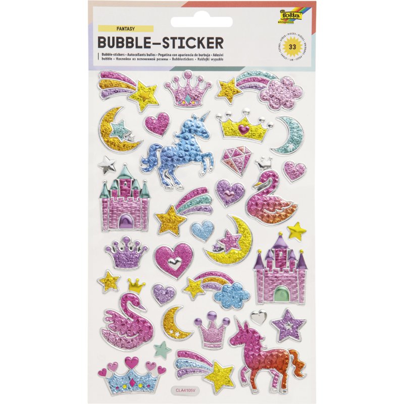 folia luchtbellenstickers Fantasie, 3D-kissenoptik, 140×210 mm, 33 stuks
