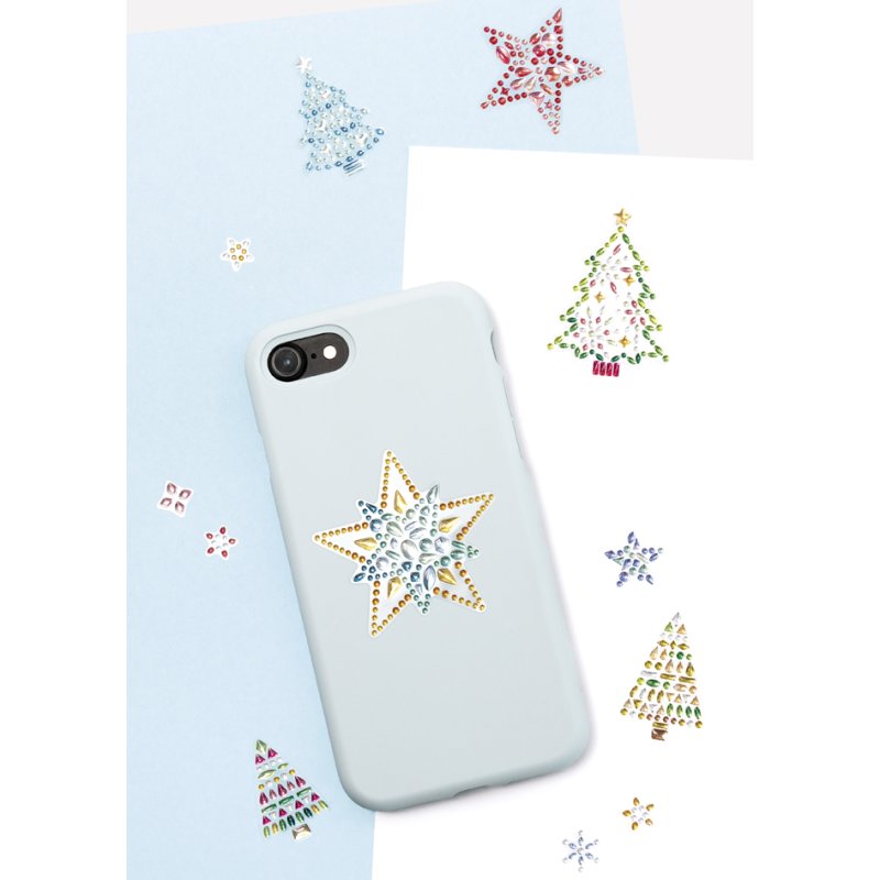 folia kerst-stickers glanzende sneeuwvlokken, folie met strass, 100×160 mm, 16 stuks