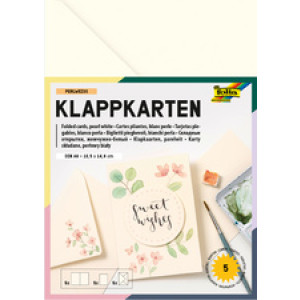 folia klapkaarten-set, 105×150 mm, hemelsblauw, 5 stuks